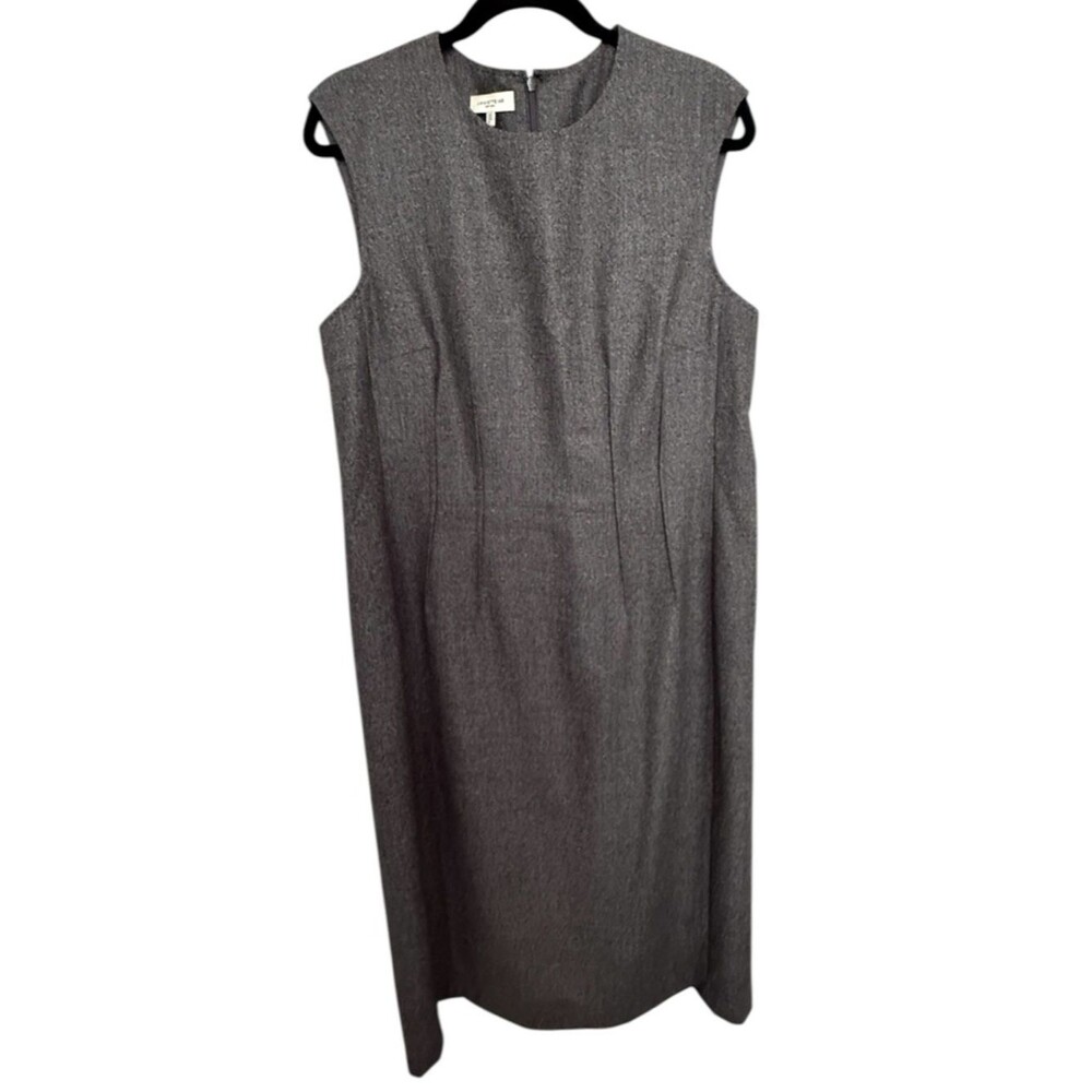 Lafayette 148 New York Loro Piana Capolavoro Tweed Wool Sheath Dress Grey 12